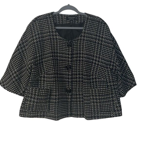 Signature Larry Levine black & white cropped two pocket lined jacket 22W - Picture 1 of 10